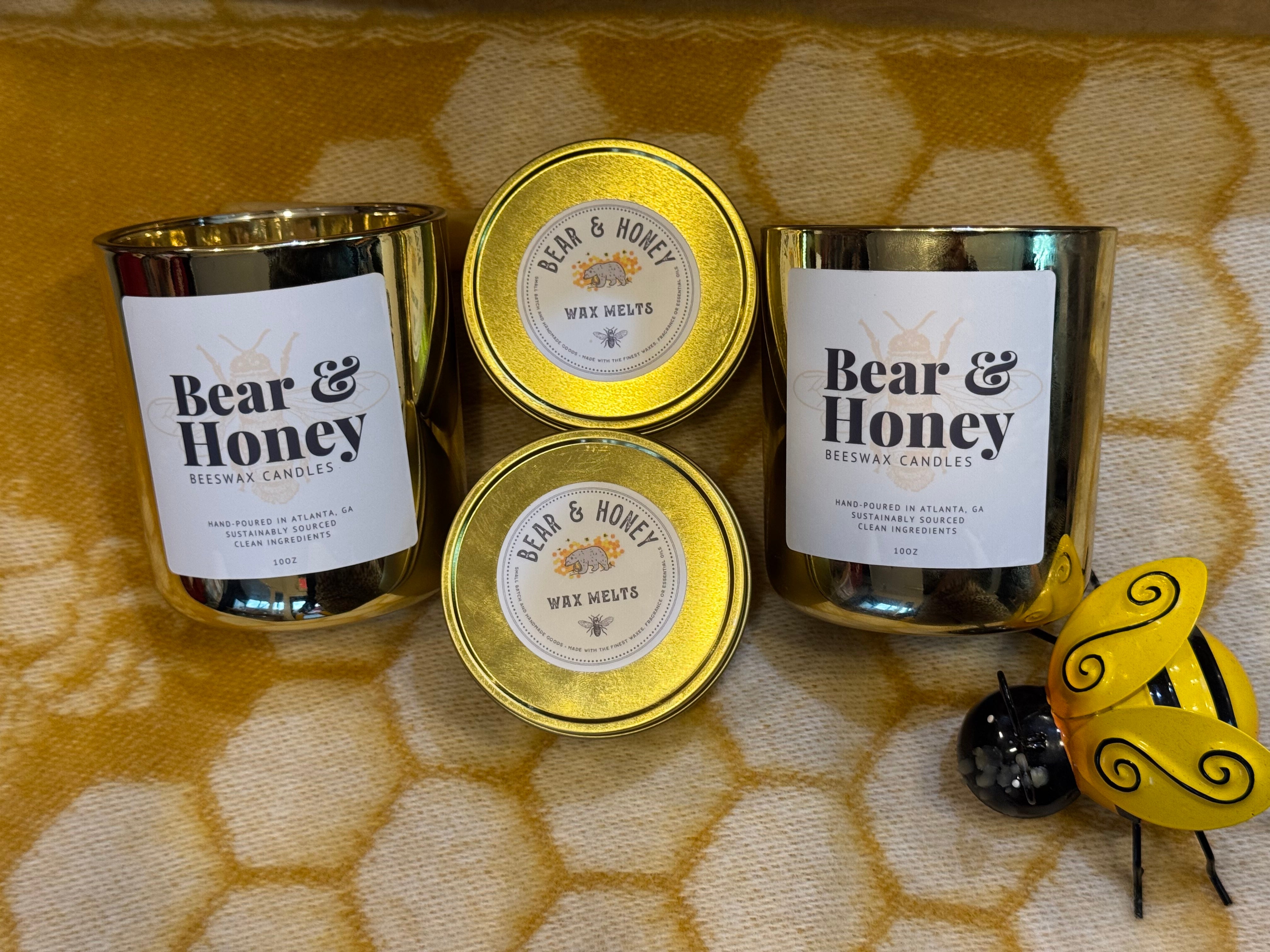 Lustrous Gold Beeswax Candle