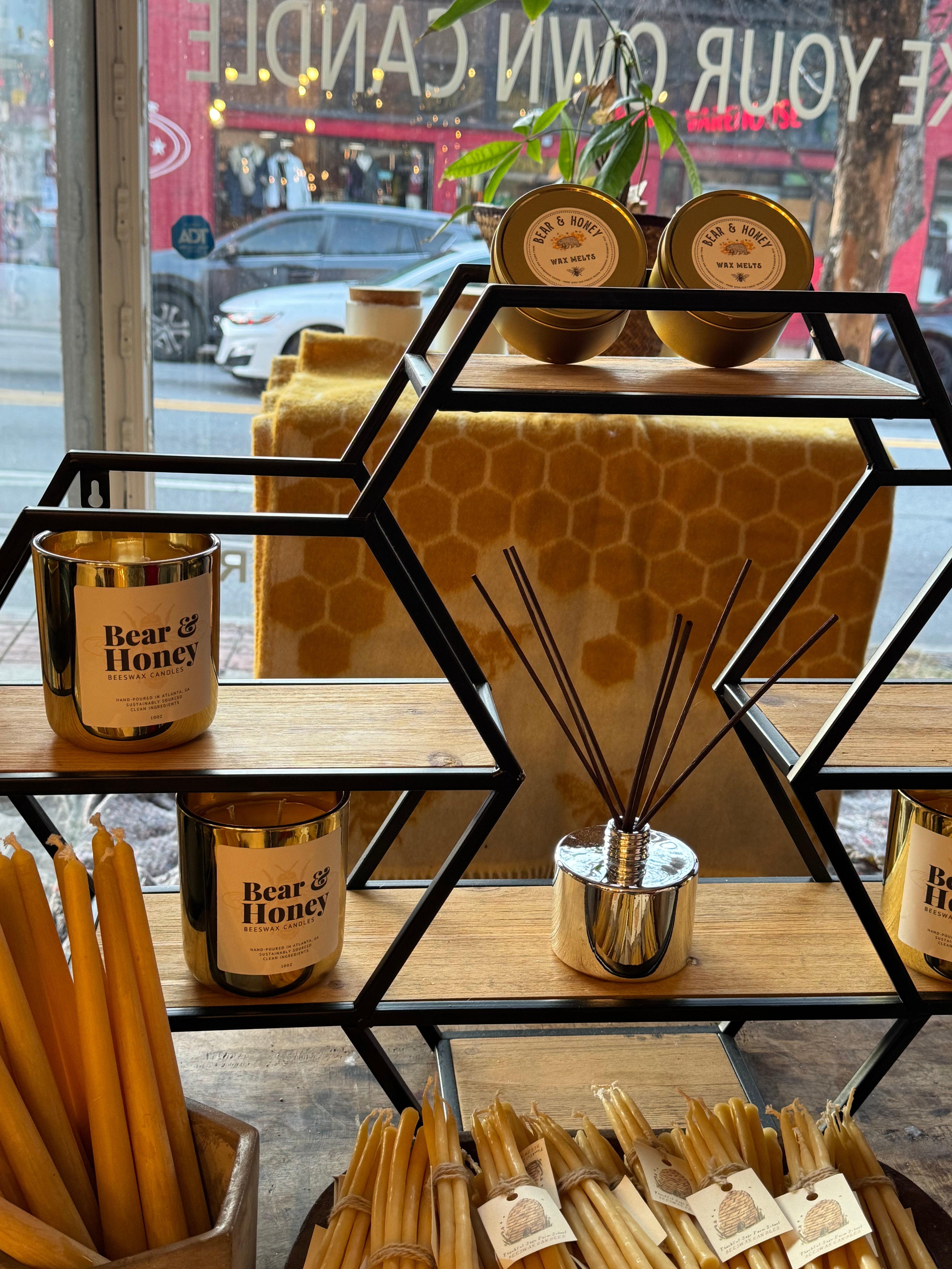 Lustrous Gold Beeswax Candle