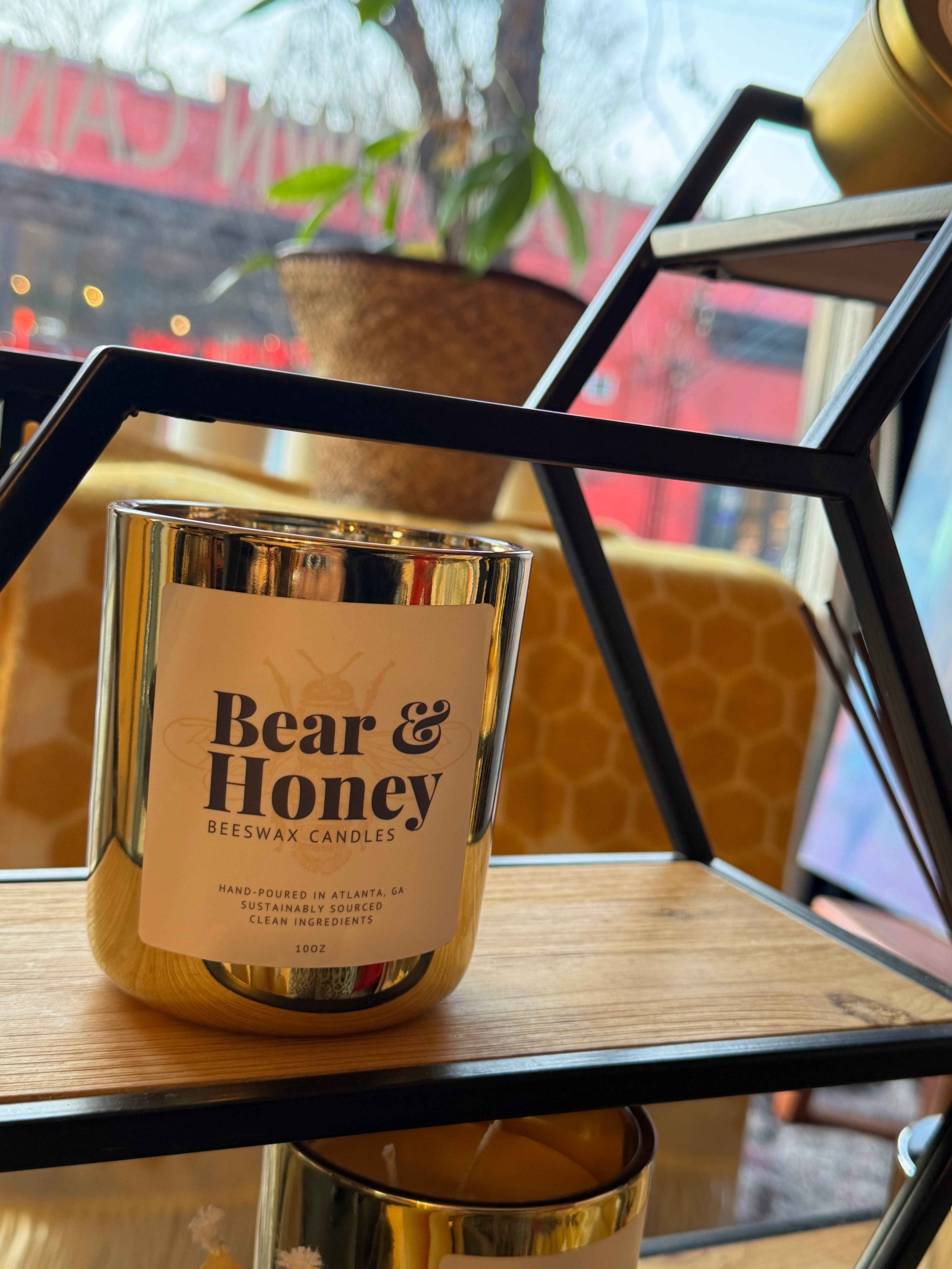 Lustrous Gold Beeswax Candle
