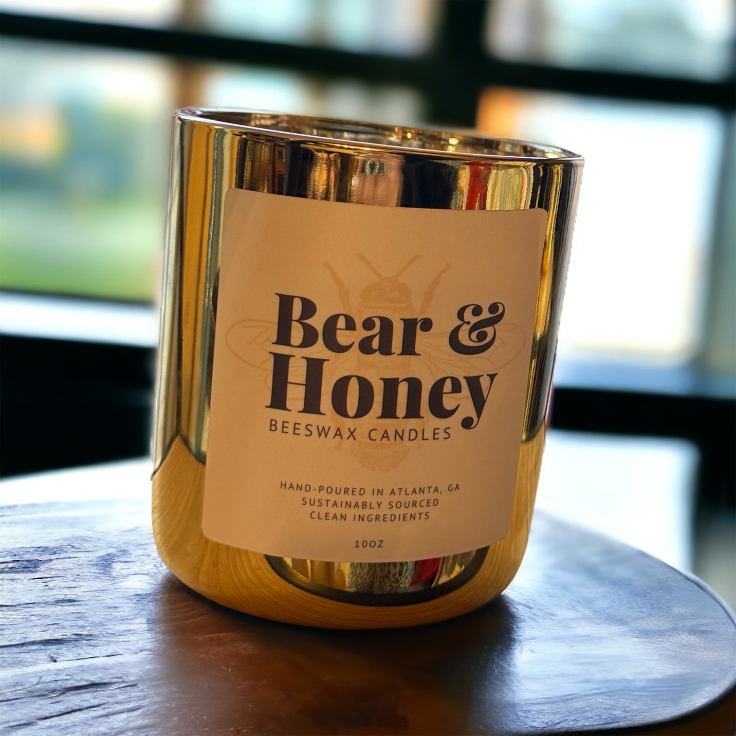 Lustrous Gold Beeswax Candle