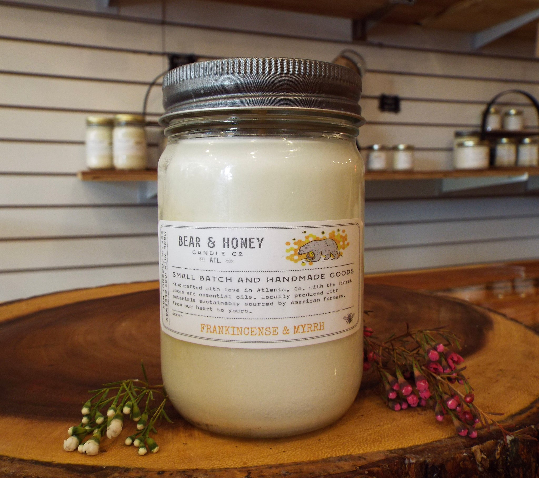 FRANKINCENSE & MYRRH STATUS 12-OZ. ALL NATURAL SOY CANDLE 